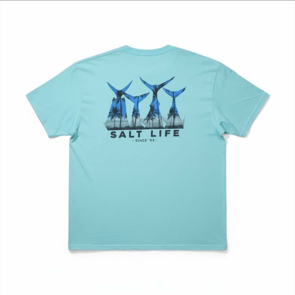 Salt Life XXL Blue Short Sleeve Pocket T-Shirt Fishing Graphic